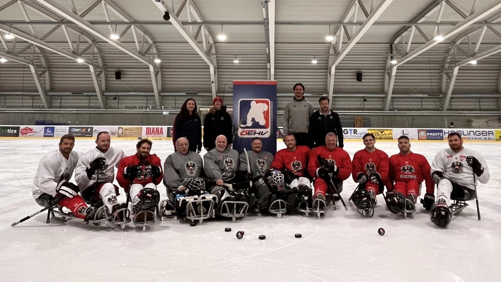 Österreichs Para-Eishockey-Nationalteam in Ferlach. (Foto: Libor Fischer)